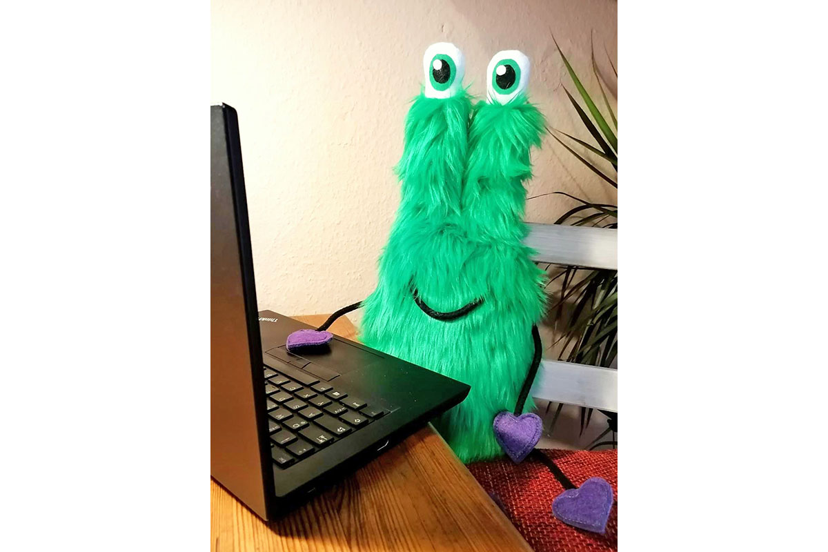 Das FliMs sitzt beim Homeschooling an seinem Computer. Foto: privat