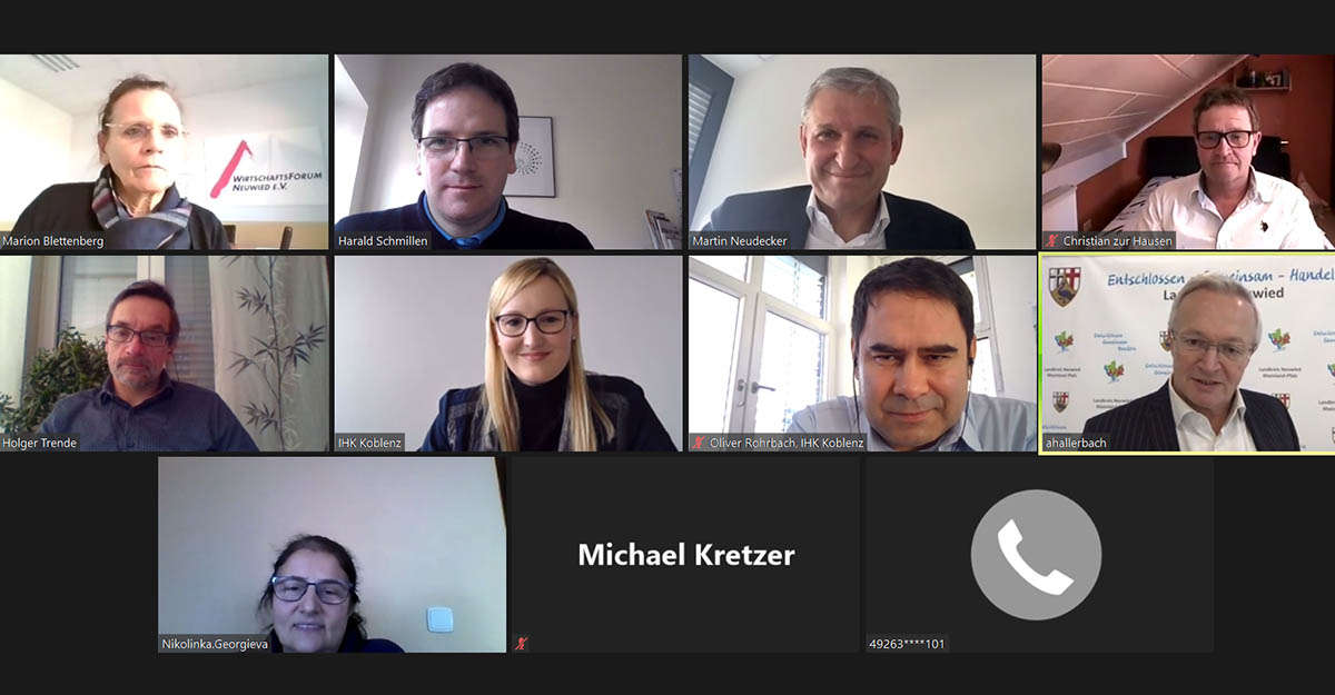 Thema Videokonferenz: Die Auswirkungen der Digitalisierung auf den regionalen Arbeitsmarkt im Landkreis Neuwied. Foto: Kreisverwaltung