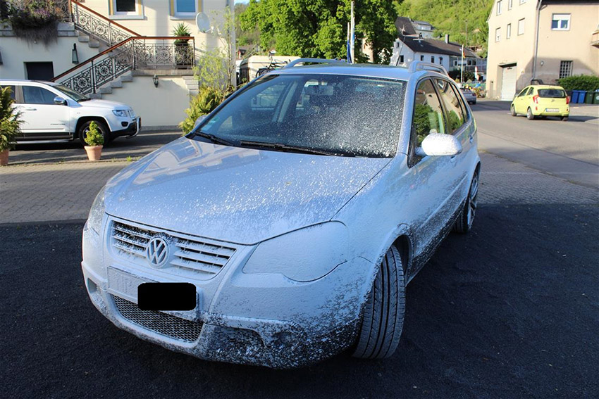 Farbe auf Fahrbahn: Vollsperrung B 42 zwischen Linz und Erpel