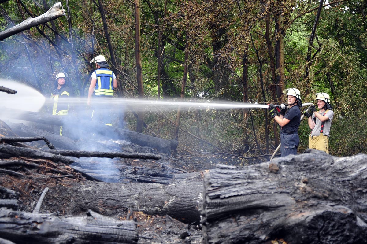 Wieder brannte es im Wald - diesmal an der L 289 bei Wissen 
