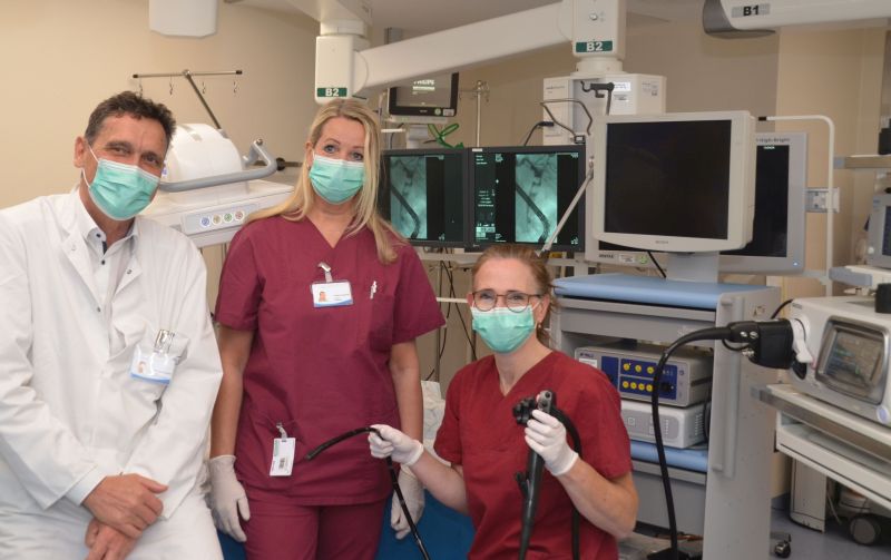 Von links: PD Dr. Udo Heuschen, die pflegerische Leitung der Endoskopie, Christiane Hausmann, und die Chefrztin der Gastroenterologie, PD Dr. Katrin Neubauer-Saile. Foto: privat