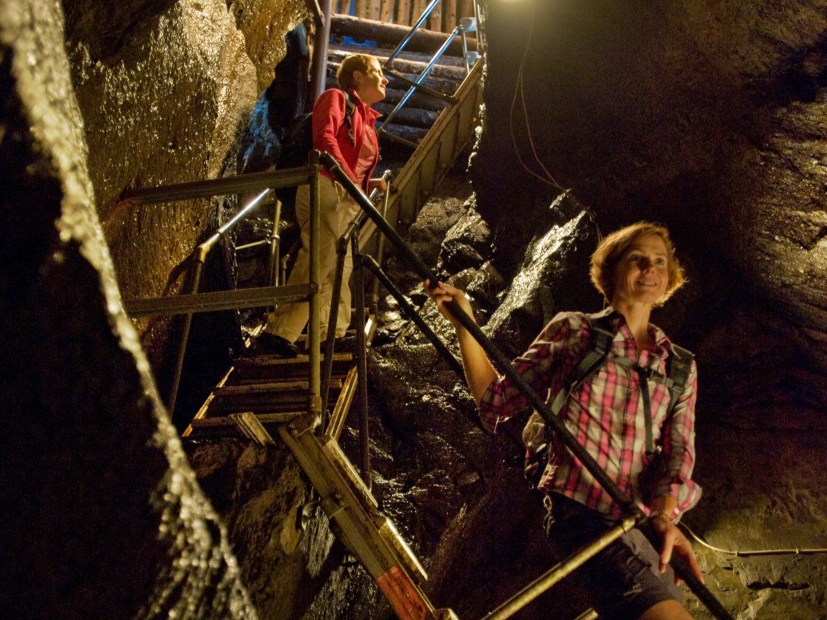 Im GeoPunkt Schiefergrube Assberg wurde auch unter Tage Schiefer abgebaut. (Foto: Dominik Ketz)