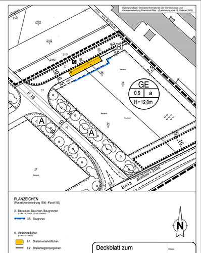 Gewerbegebiet B 413. Plan: Stadtverwaltung Hachenburg