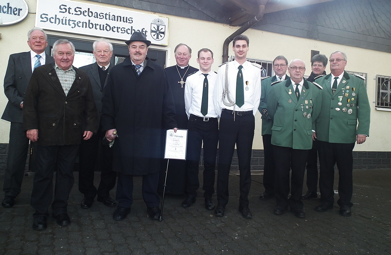 Die Geehrten bei der Jahreshauptversammlung der St. Sebastianus Schtzenbruderschaft Schnstein. Fotos: Regina Steinhauer 