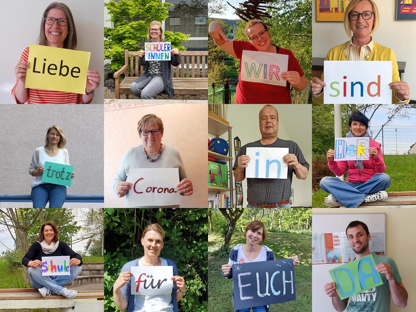 Die Botschaft ist klar: Das Team der Schulsozialarbeit im Kreis ist auch in Corona-Zeiten erreichbar. (Fotos/Collage: Kreisverwaltung Altenkirchen) 