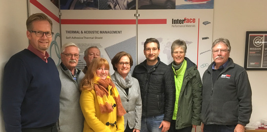 SPD-Mitglieder des Kreistages, des Verbandsgemeinderates und des Stadtrates Altenkirchen waren zu Gast bei der Firma Interface Solutions Holding GmbH in Almersbach. (Foto: SPD)