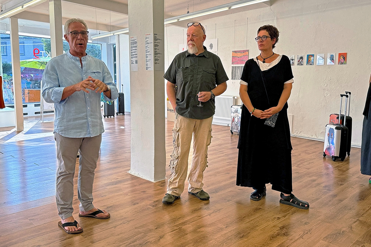 Von links: Norbert Boden, Helmut Reinelt, Franca Perschen; Fotografin: Ines Langs
Text: Ines Langs, Kunstverein Linz am Rhein e.V.