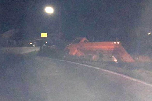 Im Straengraben gestrandet. Foto: Polizei