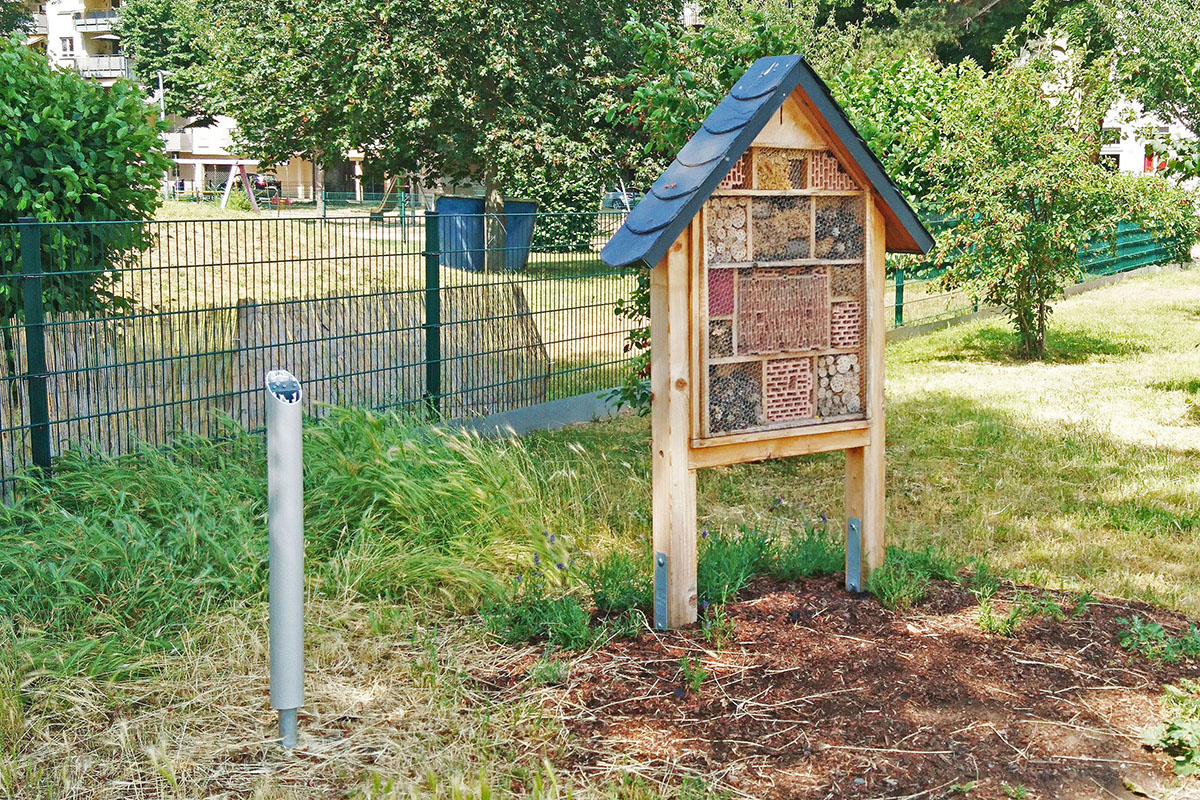 Insektenhotel Neuwied: Informationstafel entwendet