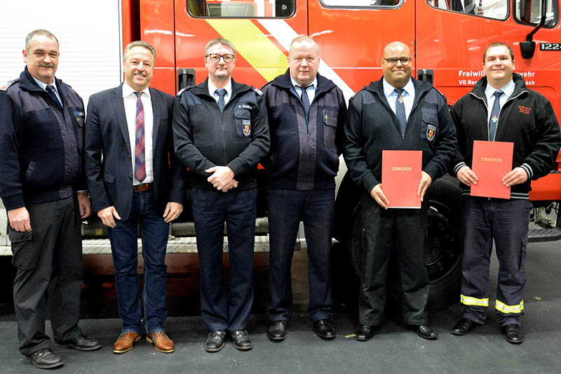 (v.l.) Volker Lemgen, Hans-Werner Breithausen, Peter Schfer, Peter Tro, Imad Merghad, John Tabatt. Foto: Jonas Fackert  Feuerwehr Kirchspiel Anhausen