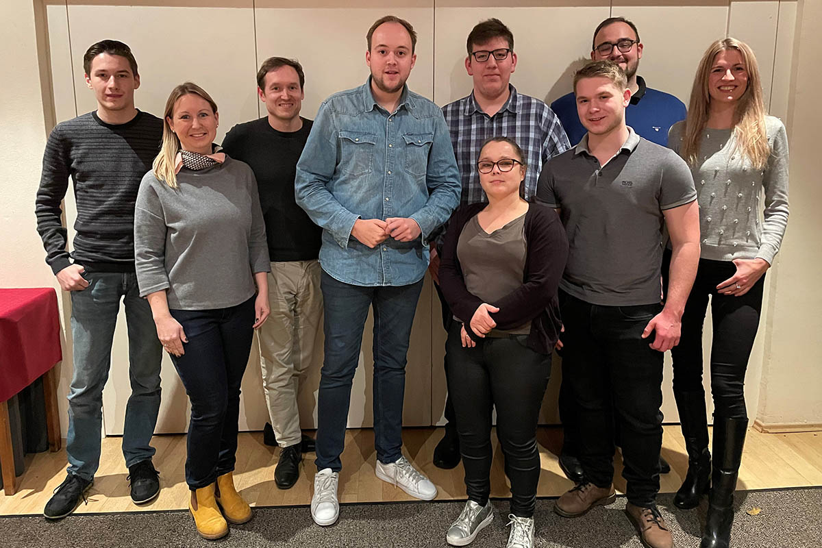 Das JU-Vorstandsteam: v.l.n.r. Dion Nebel, Jenny Ferdinand, Stefan Schmitz, Pierre Fischer, Cedric Bellmann, Kira Mller, Linus Wirtz, Sebastian Mller, Jenny Kudrjawzew. Foto: privat