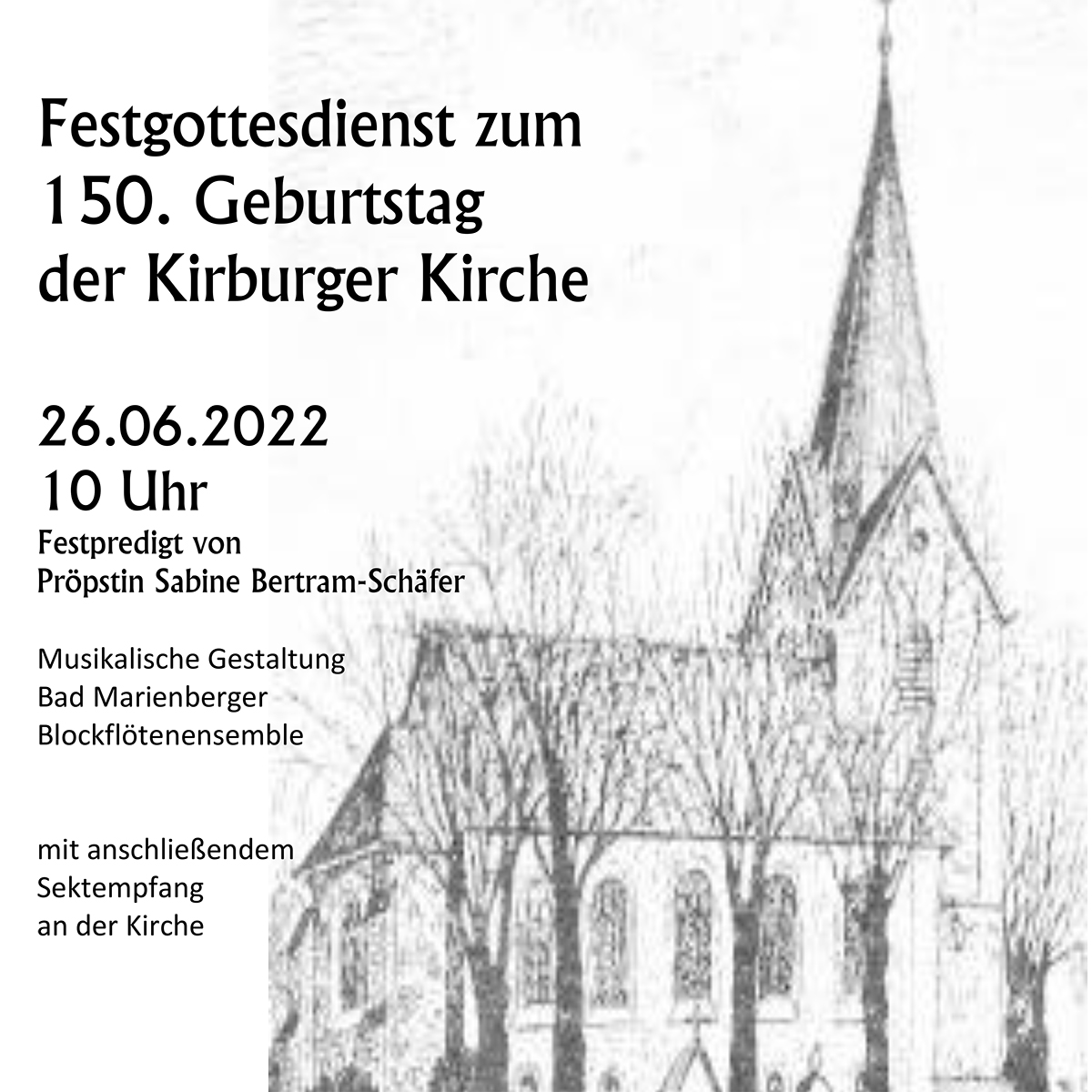 Jubilumsgottesdienst in Kirburg: Prpstin Sabine Bertram-Schfer predigt