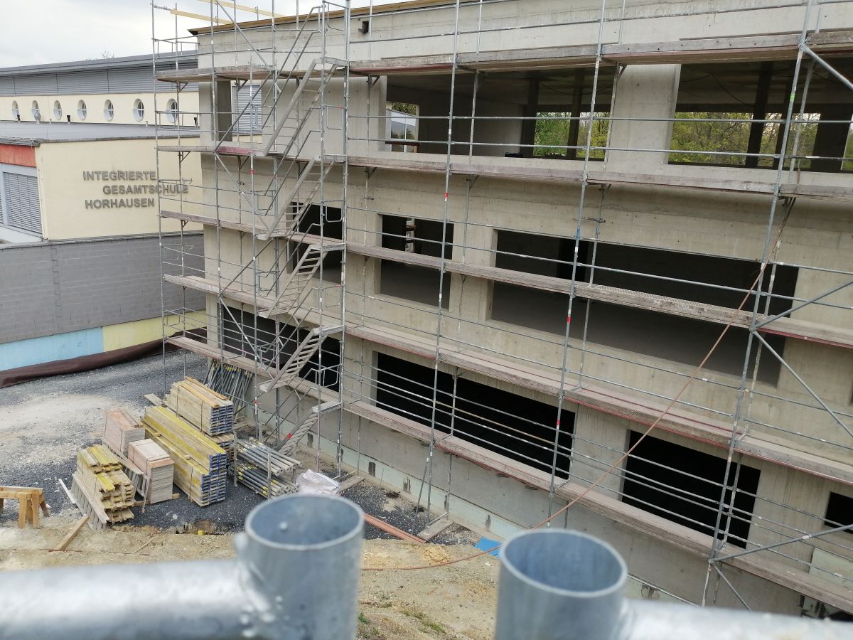 Die Erweiterung der IGS Horhausen schreitet mit Riesenschritten voran. (Foto: vh)