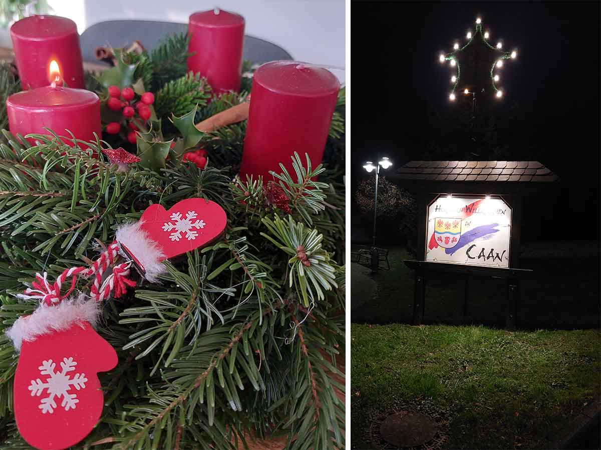 Weihnachtliches Willkommen in Caan. (Foto: Gemeinde Caan)