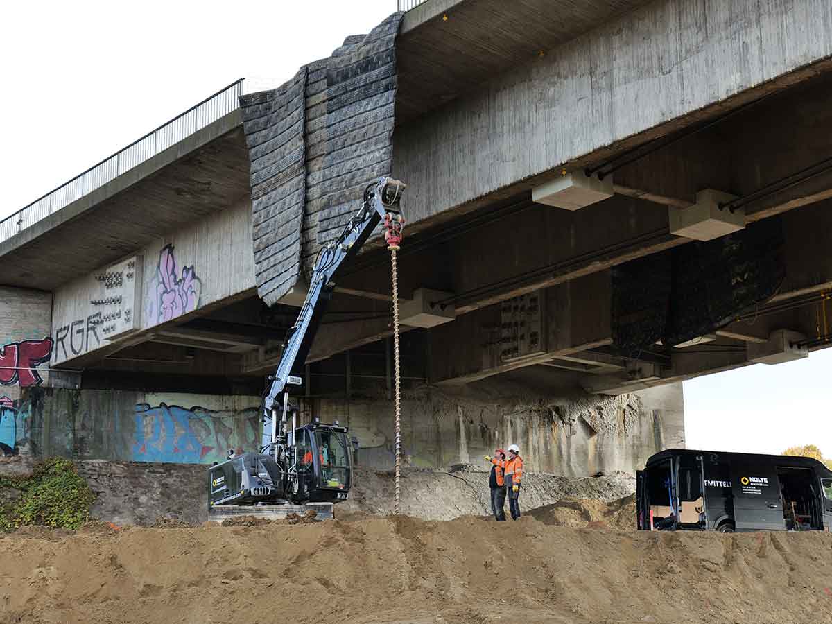 Vorbereitung zur Sprengung. (Foto: Autobahn GmbH / Maurice Kaluscha)