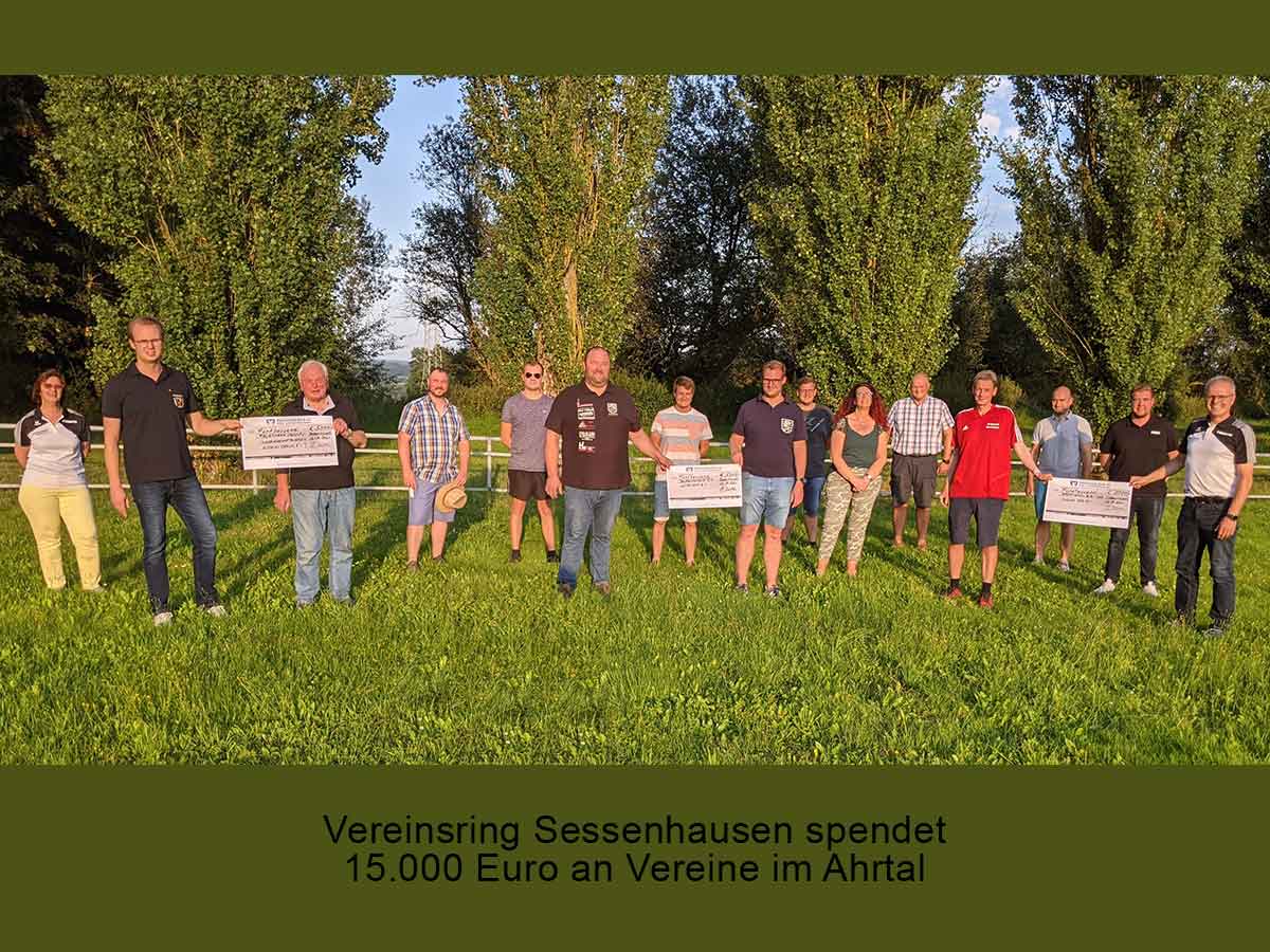Die Vereinsvorstnde und Mitglieder des Vereinsrings mit den Spendenschecks. (Foto: Vereinsring Sessenhausen)