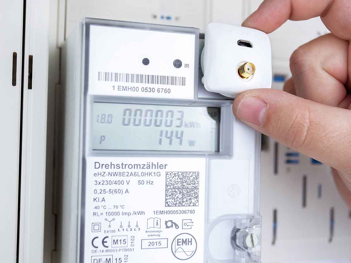 Sensor, der auf der Messeinrichtung angebracht wird. (Foto: Powerfox)