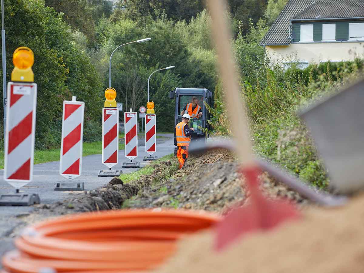 Der Glasfaserausbau in Montabaur-Eschelbach geht zgig voran. (Bild: VG Montabaur / Olaf Nitz)
