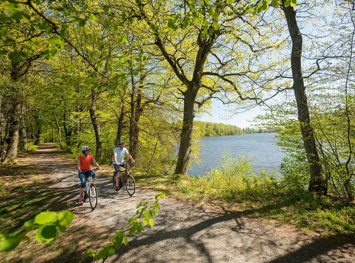 Radfahrer an der Westerwlder Seenplatte. (Foto: Dominik Ketz)