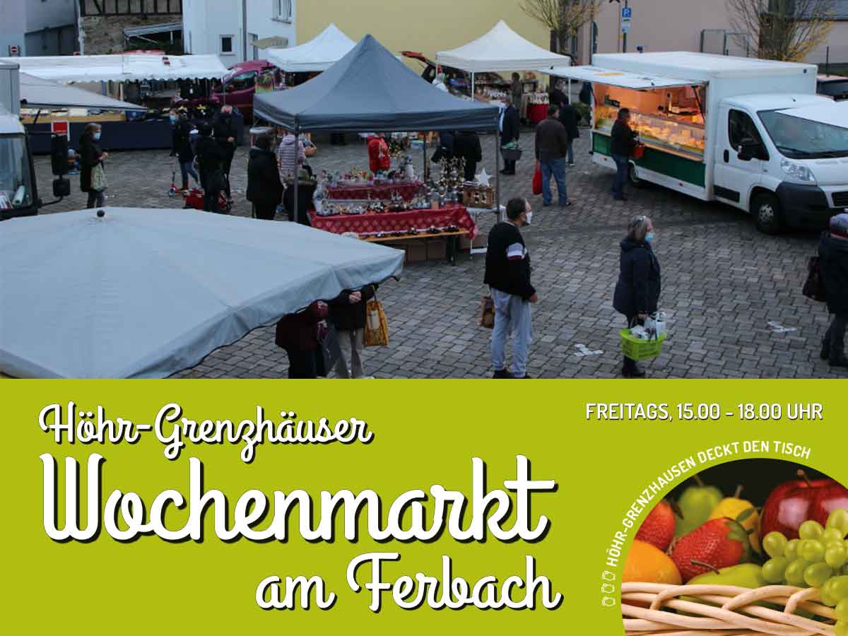 Der Wochenmarkt Hhr-Grenzhausen zieht auf den Ferbachplatz. (Fotos: ber VG Hhr-Grenzhausen)