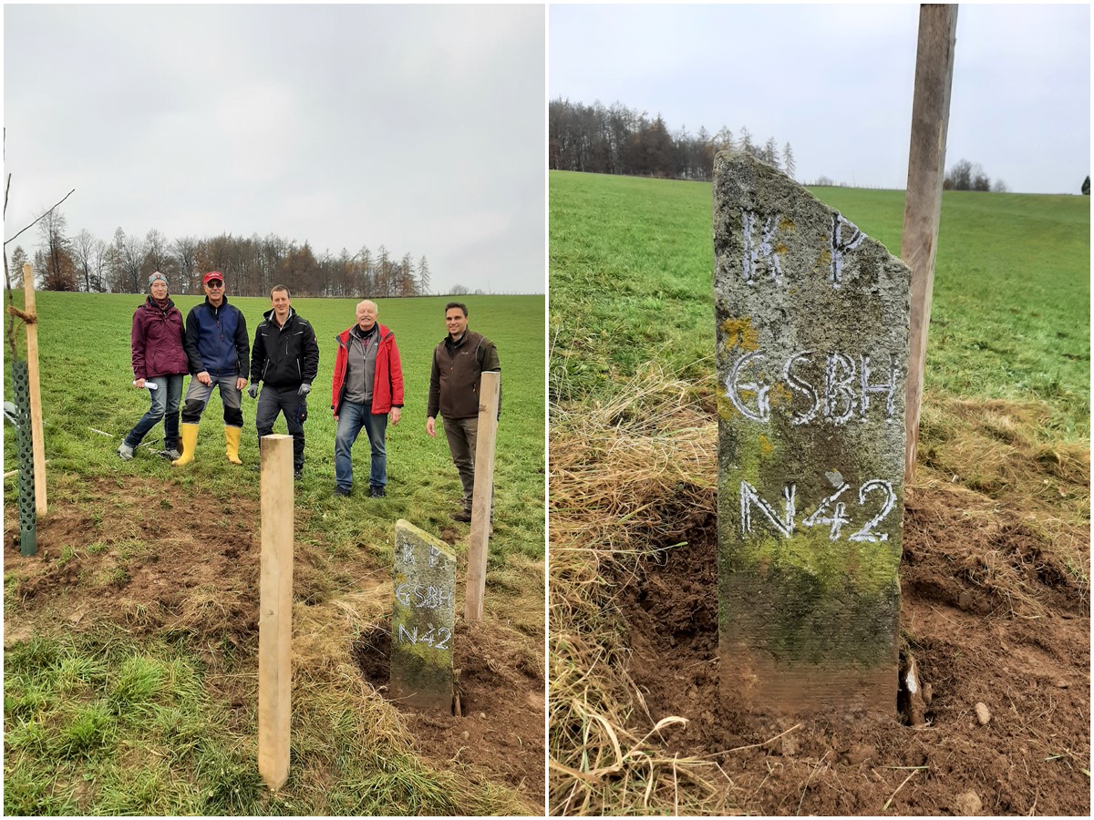 Von links: Sylvia und Wolfgang Knafla, die den Baum spendeten, Beigeordneter der OG Selbach Daniel Hombach und die beiden Ortsbrgermeister Egon Mller (Mrsbach) und Matthias Grohs (Selbach). (Fotos: Ortsgemeinde Selbach)