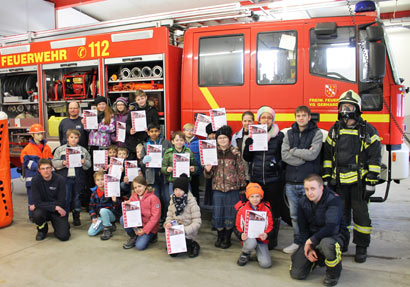 Die Klasse 4b. Fotos: Feuerwehr