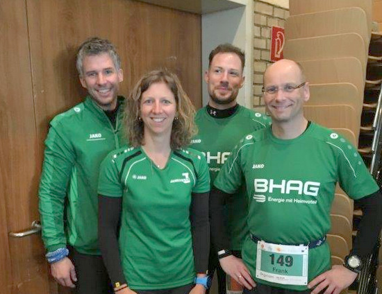 Die Horhausener Athleten beim Knigsforst-Marathon: (von links) Dirk Buhr, Sonja Schneeloch, Dirk Buhr und Frank Schultheis. (Foto: TuS Horhausen)