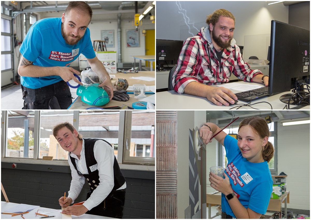 31 Teilnehmer aus dem Bereich der Handwerkskammer (HwK) Koblenz erkmpften sich im diesjhrigen Leistungswettbewerb aus Landesebene einen Podiumsplatz, darunter Steven Peters, Lars Terporten, Flora Mlhens und Felix Birk (im Uhrzeigersinn). (Fotos: Klaus Herzmann)