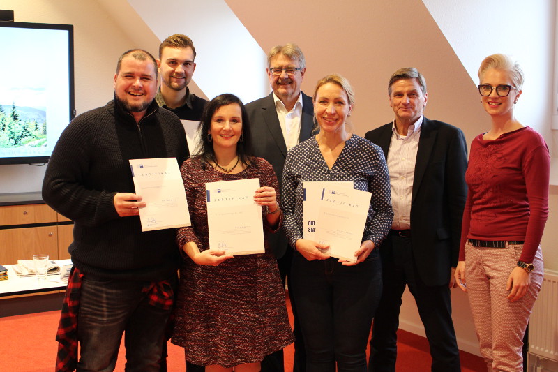 Thomas Ays, Christopher Tebartz van Elst, Andrea Ptz, Stefan Herzog, Petra Mergner, Karl-Ernst Weiler, Yvonne Pauly (von links). Foto: GBZ