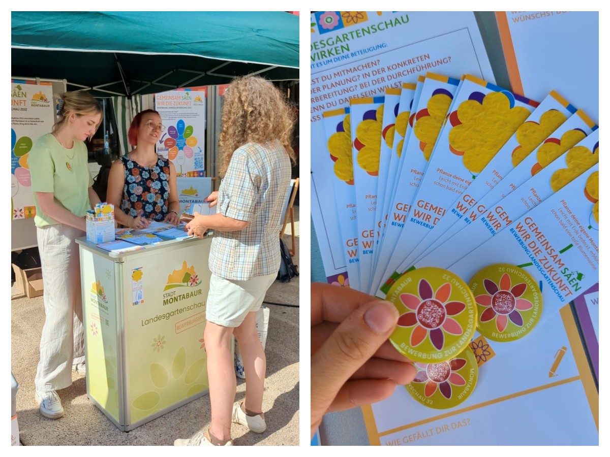 Unter dem Motto "Gemeinsam sen wir die Zukunft" hatten sich die Brger an der Vorbereitung fr die Landesgartenschau beteiligt und ihre Ideen eingebracht. Das geschah online und an Infostnden auf dem Wochenmarkt. (Bild: Stadt Montabaur/Miriam Pehl) 