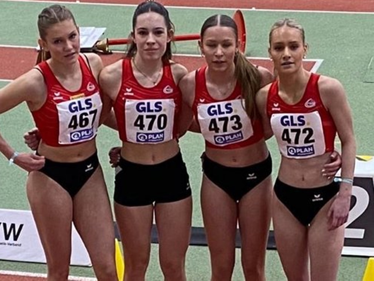 Die weibliche 4x200-Meter-Staffel belegte in der Besetzung Sina Ehrhardt, Lotta Gtz, Celina Medinger und Lena Kuppert mit Jahresbestzeit von 1:45,07 Minute Platz 15. Im Vergleich zur 32. Meldezeit gelang dem Quartett eine erhebliche Steigerung. (Foto: Dieter Lsch)