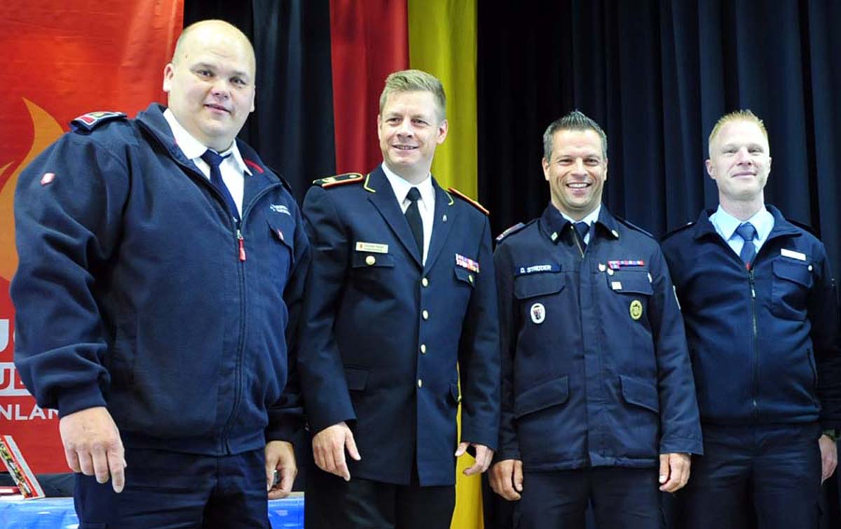 Die neue Leitung der JF Rheinland-Pfalz mit dem Bundesjugendleiter (von links) Jrg Michel, Christian Patzelt, Dirk Strder und Timo Weber. (Fotos: kk)