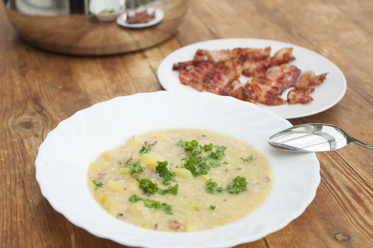 Westerwlder Rezepte: Lauch-Kartoffel-Suppe mit Speck