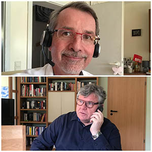 Sven Lefkowitz mit Michael Mahlert per Telefon im stetigem Austausch. Foto: pr