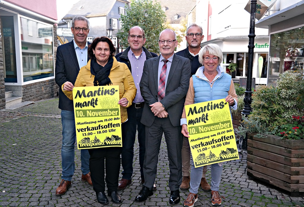 Der Treffpunkt Wissen ldt zum Martinsmarkt am 10. November. V.l. Georg Rdder, Petra Becher-Klein, Thomas Klschbach, Detlef Vollborth, Ulrich No, Marianne Hild. (Foto: rst) 