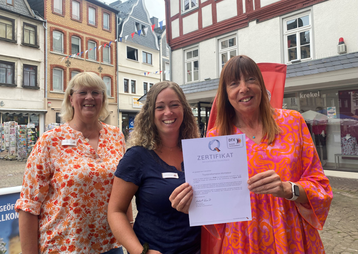 Tourist-Information Montabaur erneut mit dem Qualittssiegel "ServiceQualitt Deutschland" ausgezeichnet