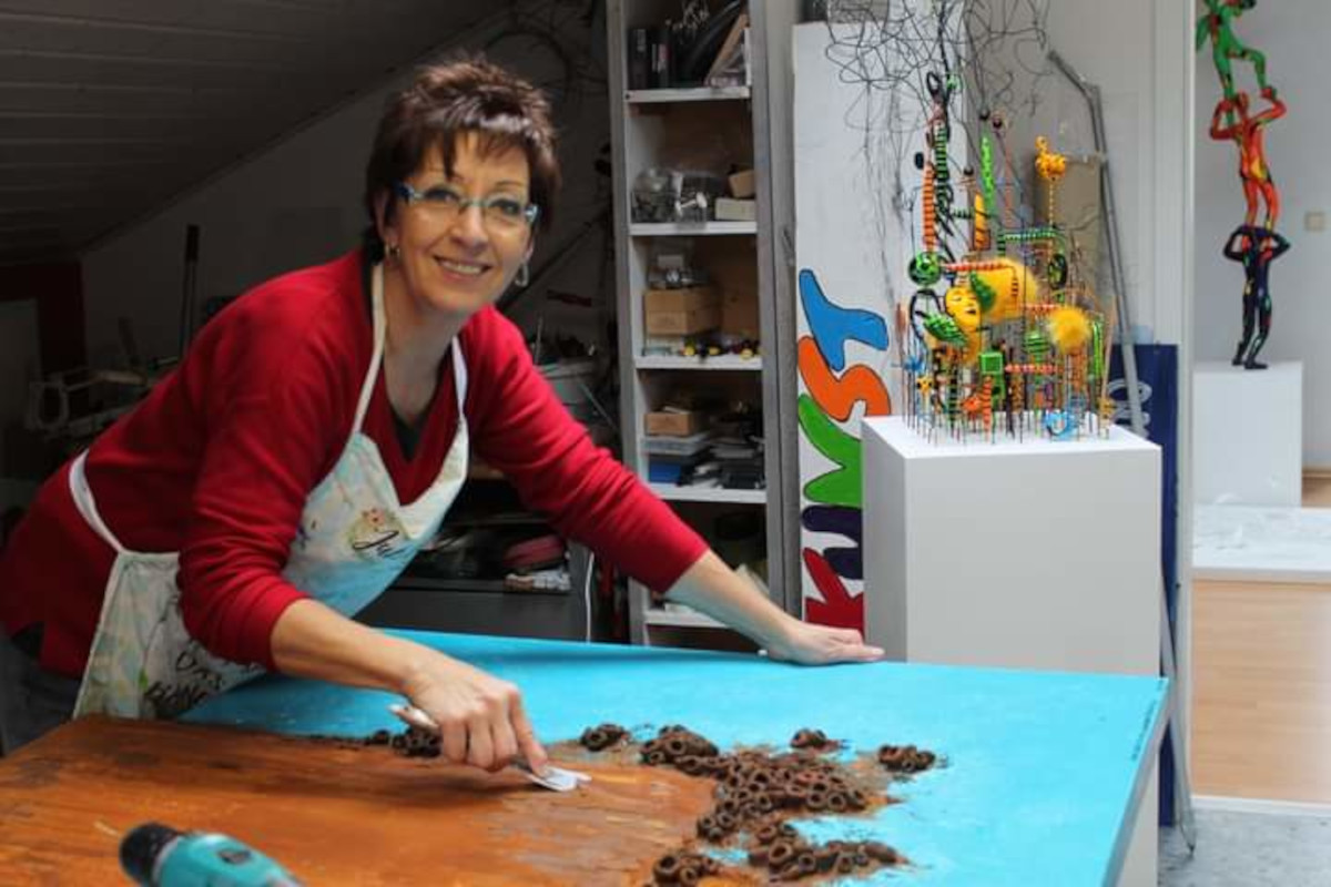 Knstlerin Christiane Vogel gewhrt Einblicke in ihr Atelier. (Fotos: kfd)