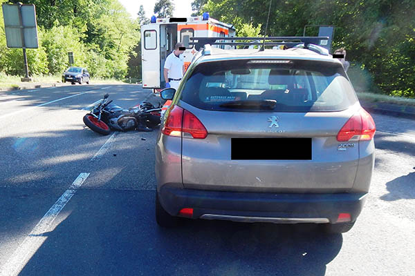 Der Unfall bei Hausen. Foto: Polizei