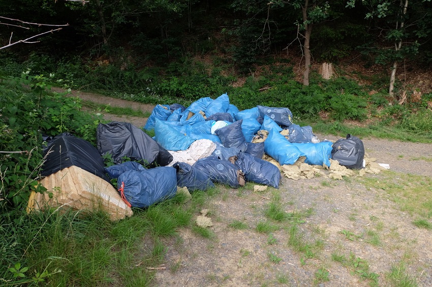 Wilde Mllhalden im Wald schaden Umwelt und Natur