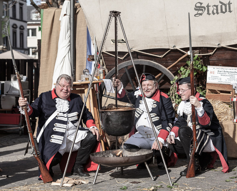 Das historische Heerlager der Ehrengarde ist ein optisches Highlight der Markttage. Foto: Pressebro Neuwied