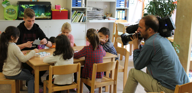 Ein Kamrea-Team des SWR war krzlich im Kinderhaus St. Matthias zu Gast. Foto: Privat