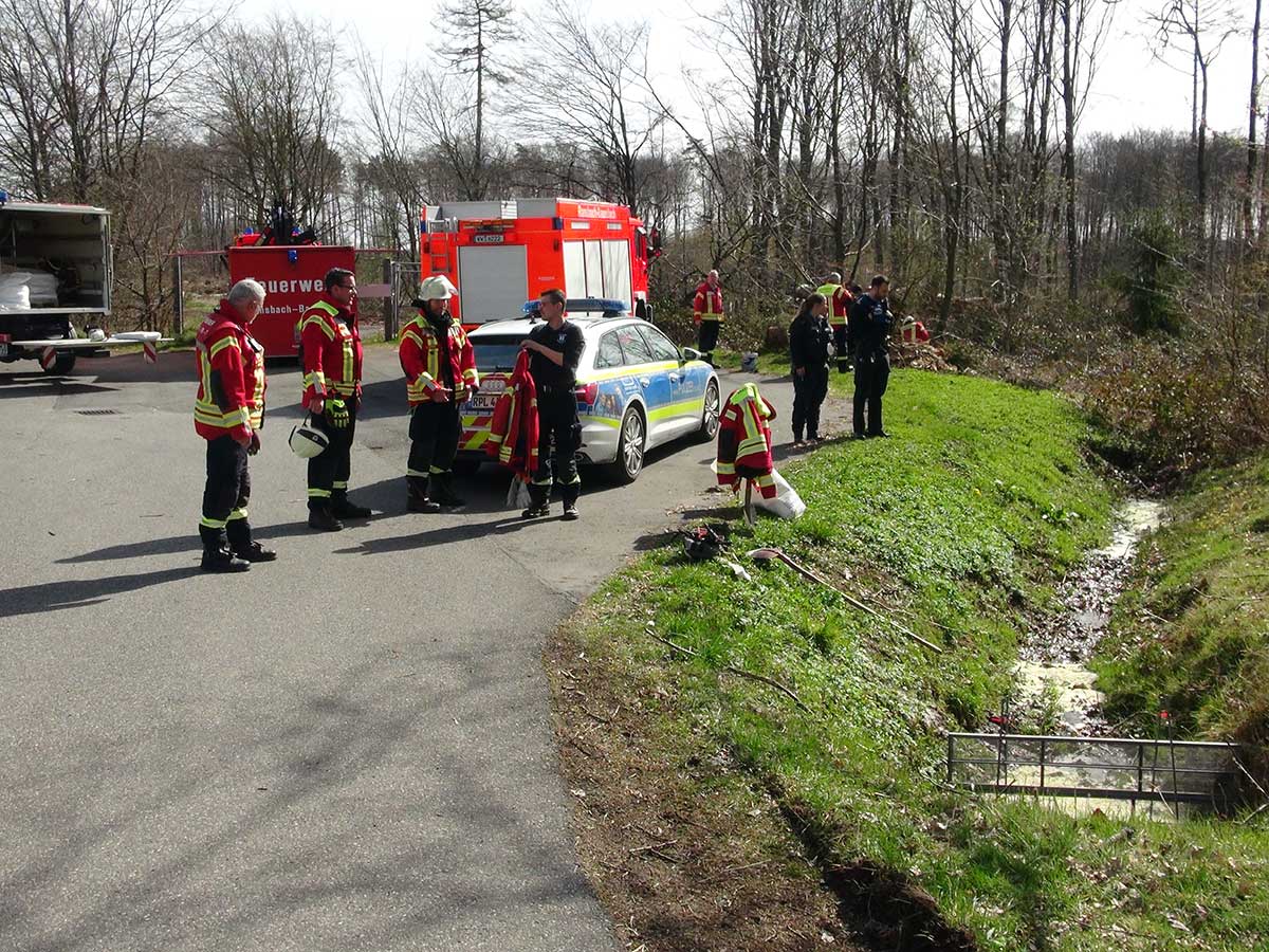 Fnf Fahrzeuge der Feuerwehr und ein Streifenwagen waren vor Ort. (Foto: Ralf Steube)
