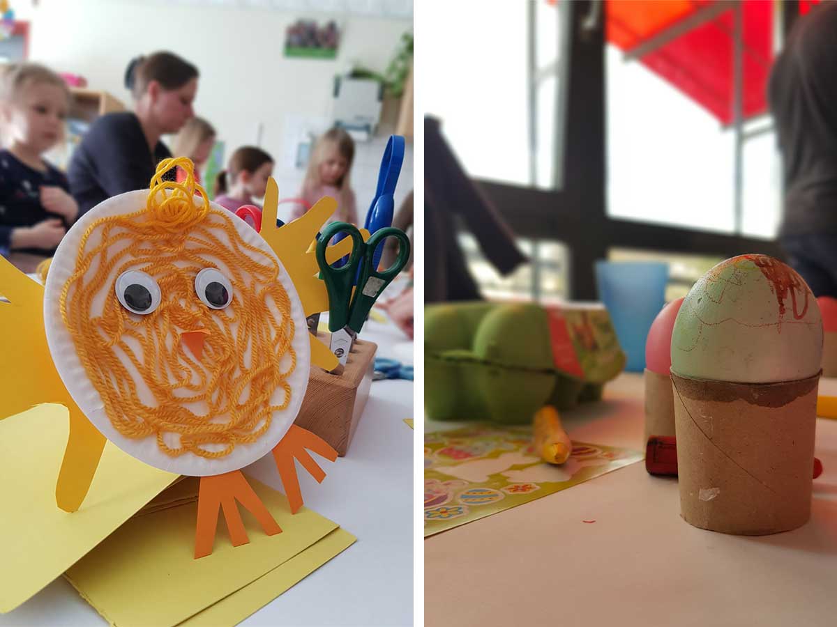 Fleiige Bastelarbeiten in Erpel. (Foto: KiTa)