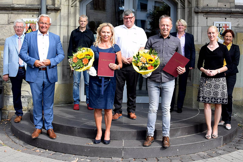 1. Reihe von links: Achim Hallerbach, Helga Zoltowski, Friedhelm Lorscheid, sowie Broleiterin Diana Wonka.
2. Reihe: Werner Wittlich, Stefan Birkenbeil, Michael Mahlert, Birgit Haas und Birgit Eisenhuth. Foto: Kreisverwaltung