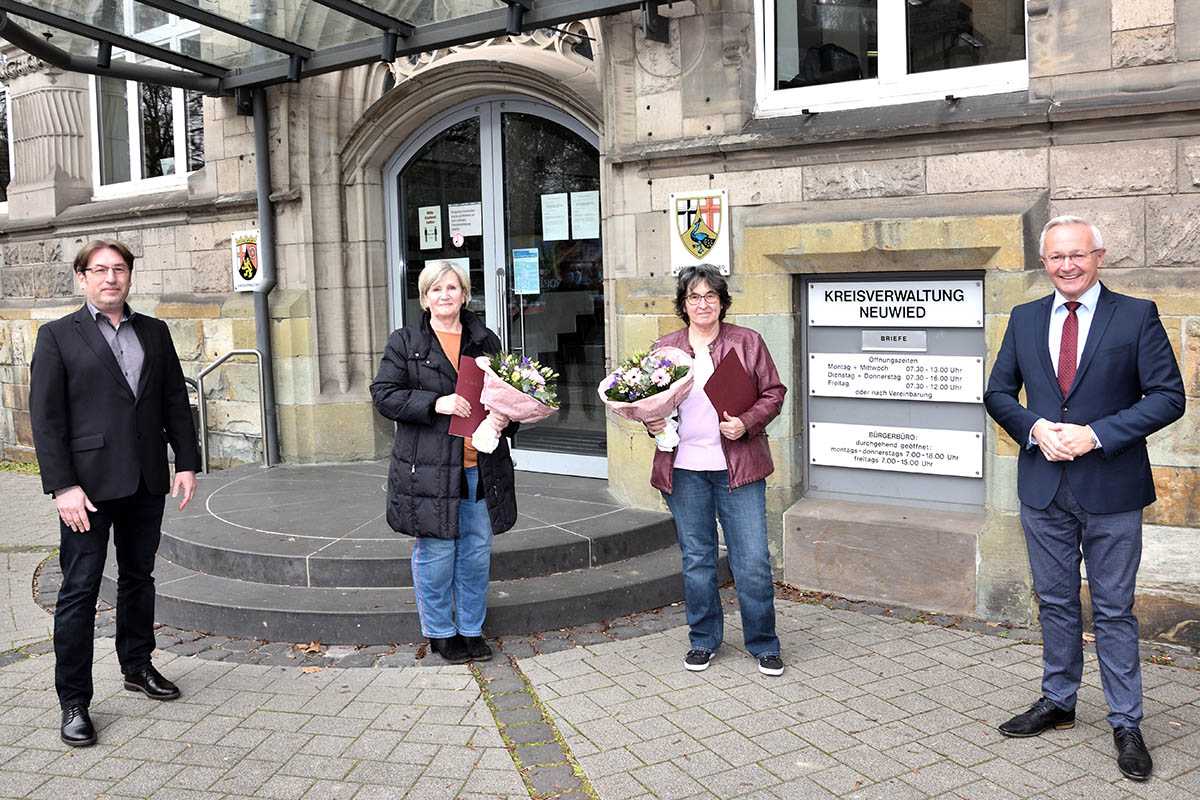 Von links: Jrg Schwarz, Silvia Preuiger, Birgit Mohr und Landrat Hallerbach. Foto: Kreisverwaltung