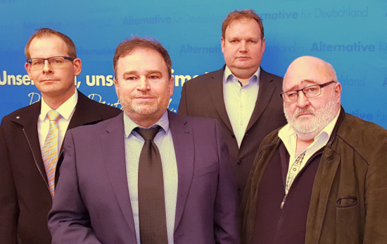 Fhren die Bewerberliste der AfD fr den Altenkirchener Kreistag an: (von links) Heiko Schfer, Frank Rther, Markus Fries und Norbert Schmitt. (Foto: AfD-Kreisverband Altenkirchen)