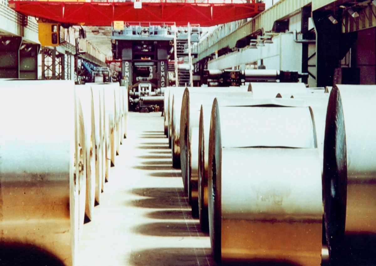Das Walzwerk in Wissen produzierte bis Anfang der 1990er Jahre hochwertige Weibleche (Foto: Archiv VG Wissen/Kulturwerk)