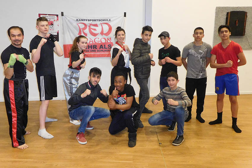 Das Kickbox-Training im Big House stie auf groes Interesse. Fotos: Stadt Neuwied