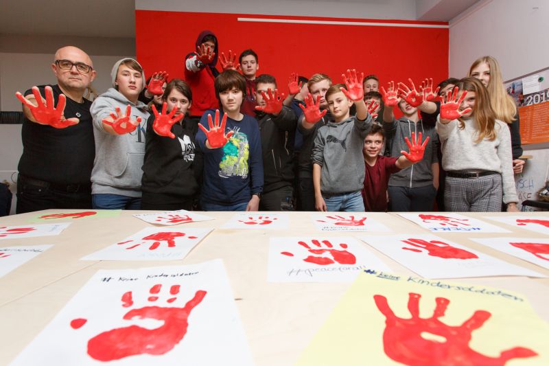 Aktion "Red HandDay" in Selters. Peter Bongard