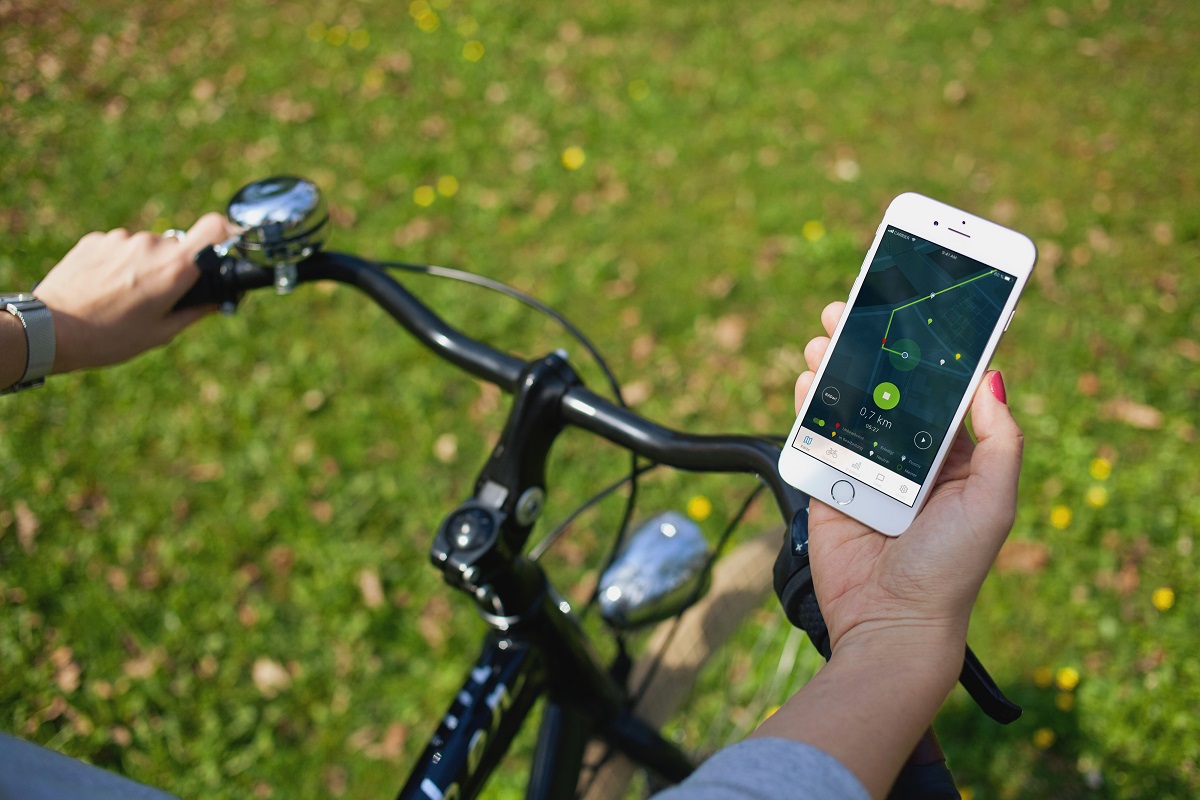 Mit der Stadtradeln-App knnen Teilnehmende die geradelten Strecken aufzeichnen. (Foto: Scholz & Volkmer)